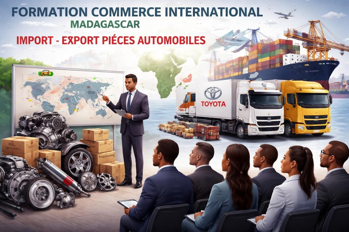 formation en commerce international à madagascar spécialisée dans l'import-export de pièces automobiles toyota et renault, pour maîtriser les compétences du secteur automobile.