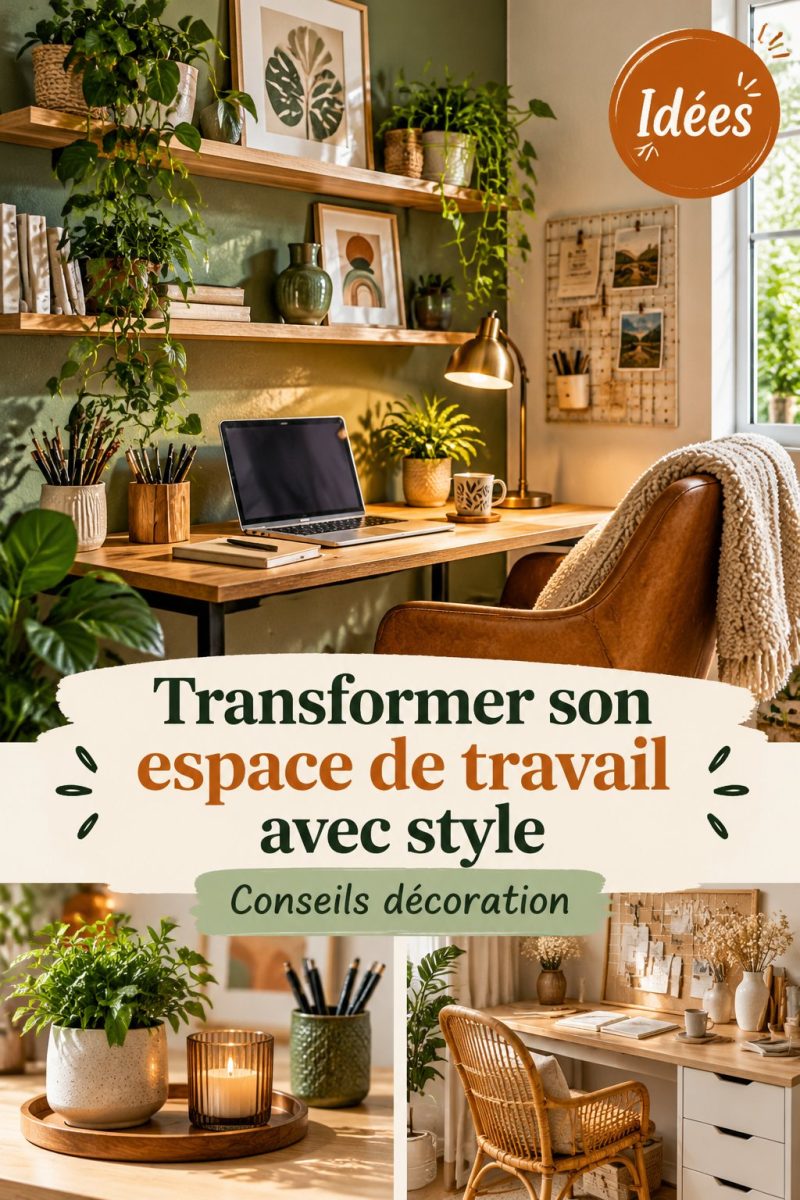 Un bureau stylé avec des accessoires élégants et pratiques.