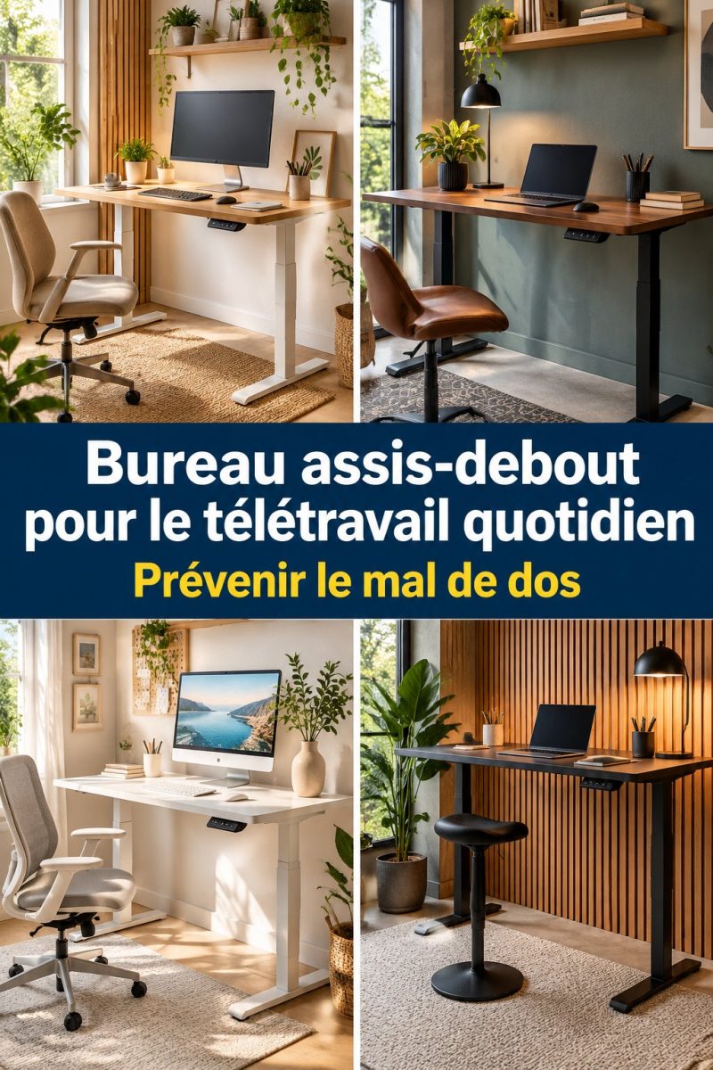 Un bureau assis-debout moderne dans un espace de télétravail