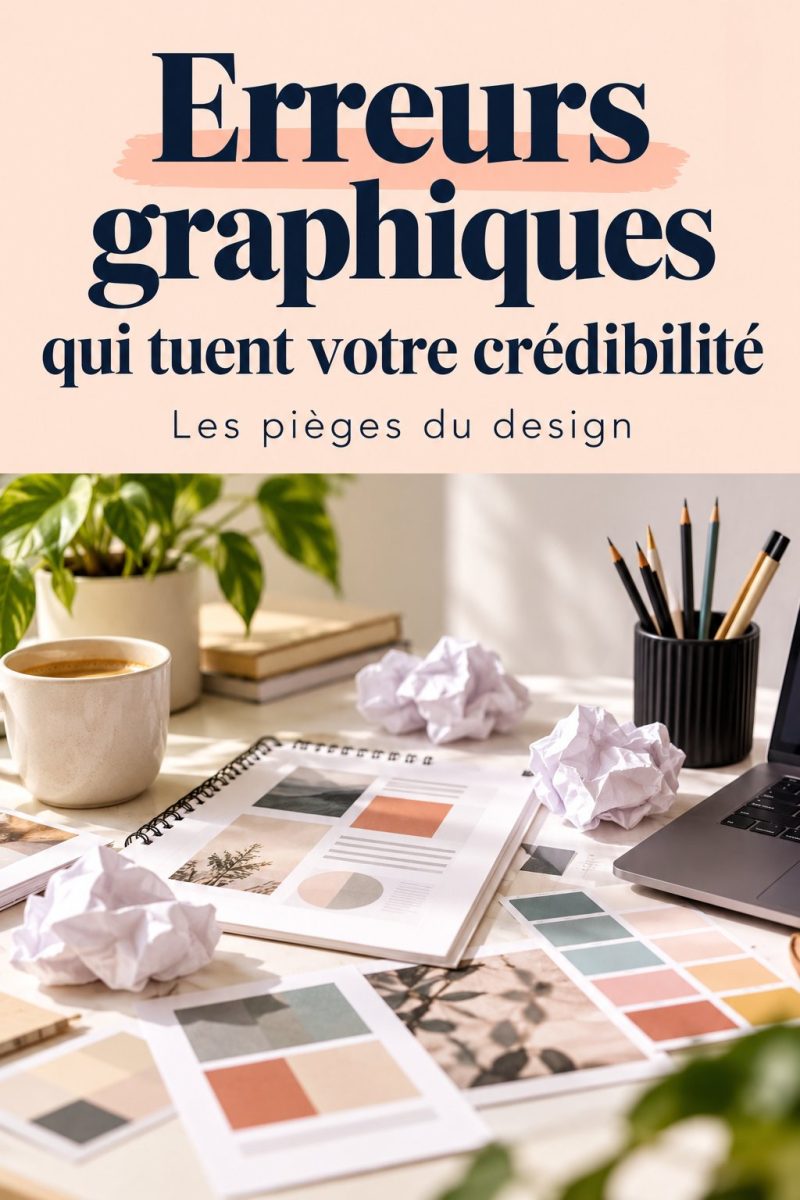 Un exemple de design graphique représentant des erreurs à éviter pour une meilleure crédibilité