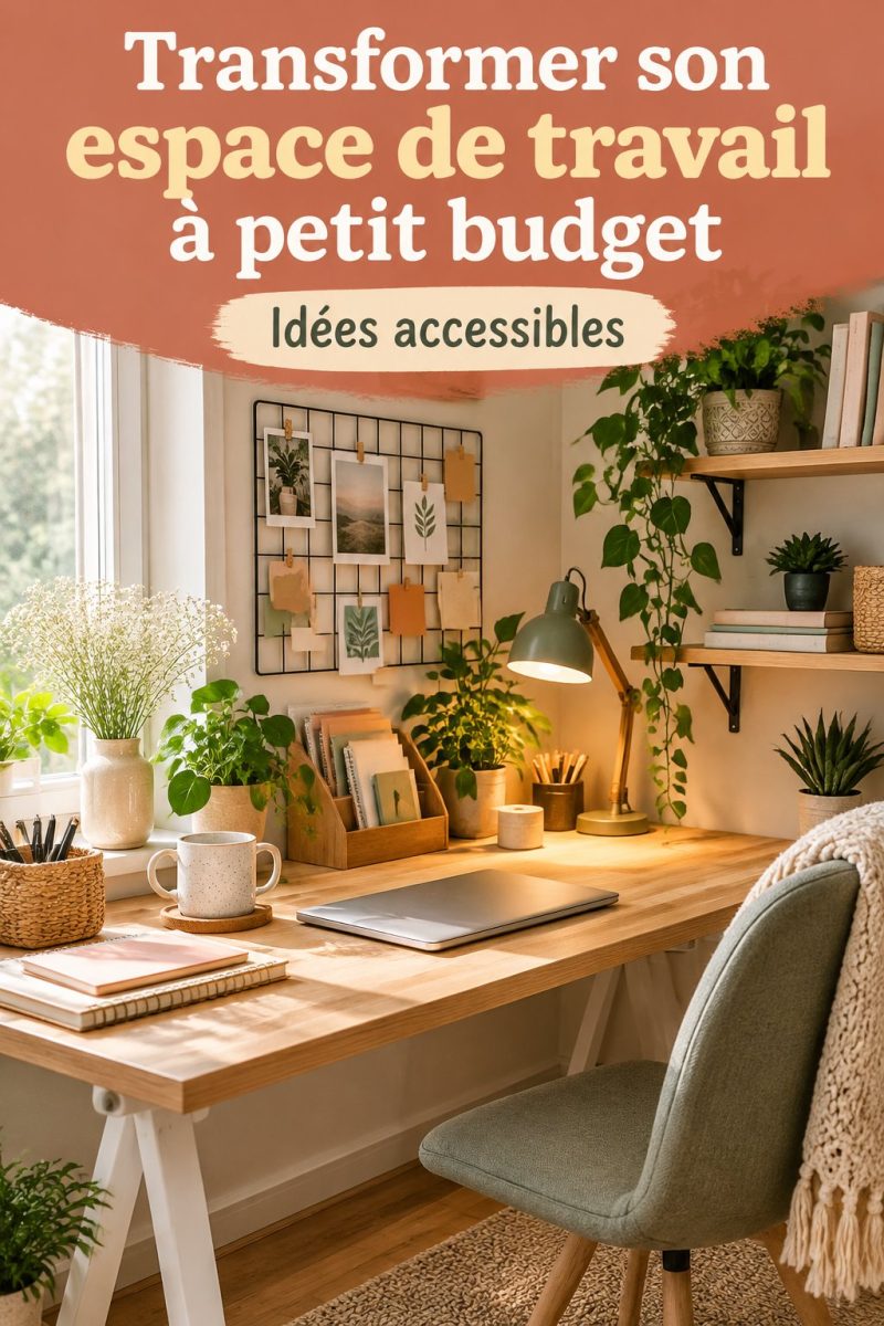 Un bureau métamorphosé avec des décorations simples et modernes